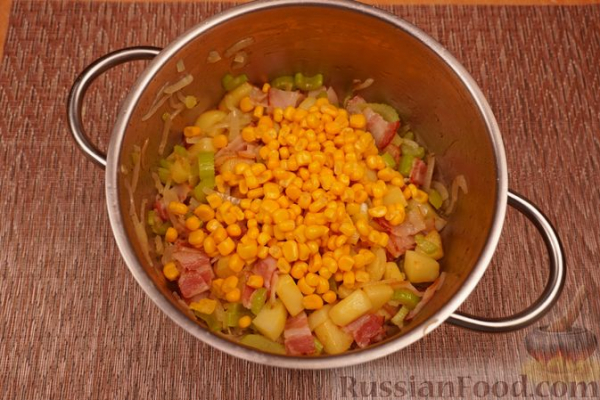 Куриный суп с кукурузой и сливками